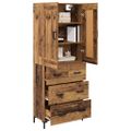 vidaXL Highboard 2 ks Staré drevo 69,5 x 34 x 180 cm Kompozitné drevo