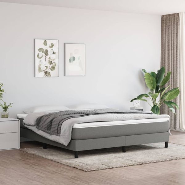 vidaXL Boxspring posteľ s matracom tmavosivá 180x200 cm látka