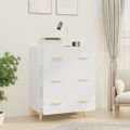 vidaXL Komoda biela 70x34x90 cm spracované drevo