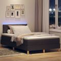 vidaXL LED box s pružinami s LED pásikmi Tmavohnedá 120 x 190 cm látka