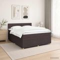 vidaXL Posteľ boxspring s matracom Tmavohnedá 140 x 190 cm Látka