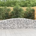 vidaXL Oblúkové gabionové koše 4 ks 400x50x80/100cm pozinkované železo