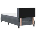 vidaXL Posteľ s pružinovým rámom Tmavo šedá 200 x 80 cm Zamat