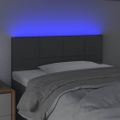 vidaXL Čelo postele s LED tmavosivé 100x5x78/88 cm látka