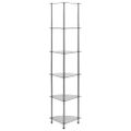 vidaXL Regál so 6 policami priehľadný 30x30x160 cm tvrdené sklo