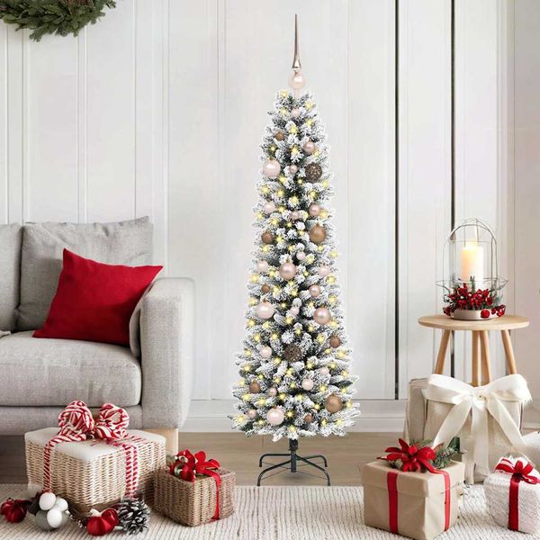 vidaXL Umelý vianočný stromček Biela 150 cm PVC, kov a plast