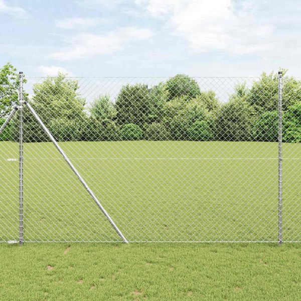 vidaXL Reťazový plot 10 x 1,5 m Pozinkovaná oceľ Strieborná
