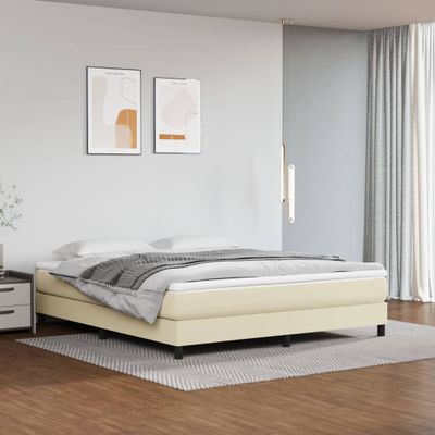 vidaXL Boxspring posteľ s matracom krémová 160x200 cm umelá koža