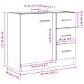 vidaXL Skrinka pod umývadlo staré drevo 63x30x54 cm kompozitné drevo