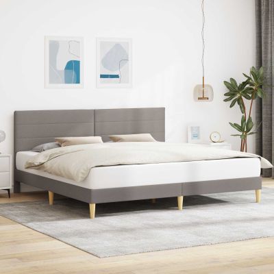 vidaXL Rám postele s čelnou doskou Sivohnedá 180 x 200 cm Látka