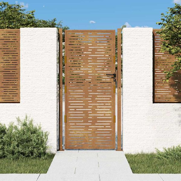 vidaXL Záhradná brána 100x200 cm, corten oceľ, štvorcový dizajn