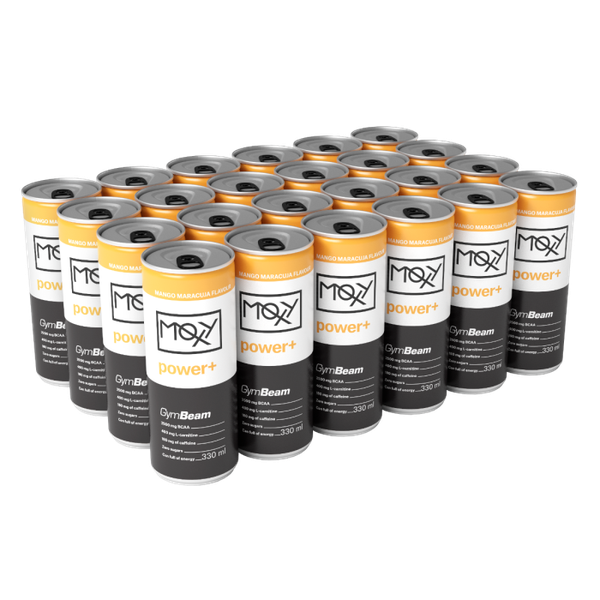 MOXY power+ Energetický nápoj 330 ml - GymBeam, mango marakuja, 24 x 330 ml