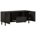 vidaXL TV skrinka, čierna 105x33x46 cm, mangový masív