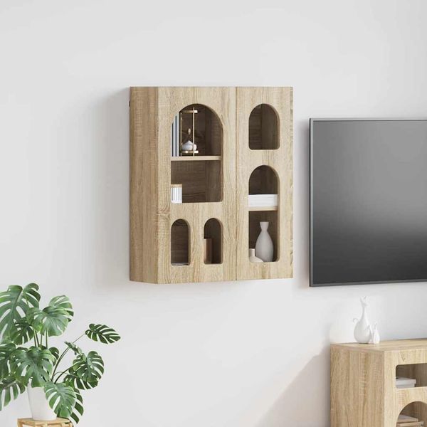 vidaXL Závesná skrinka s poličkou ELST Sonoma dub 59 x 20 x 71.5 cm