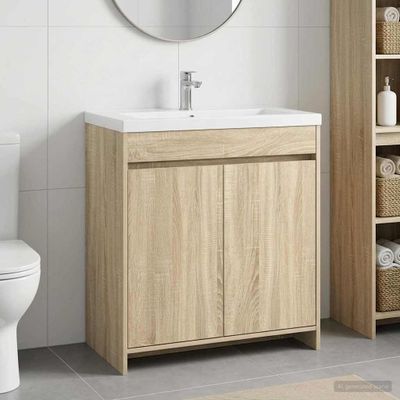 vidaXL Skriňa pod umývadlo do kúpeľne Dub sonoma 78,5 x 37,5 x 81 cm