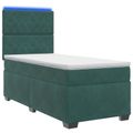 vidaXL Posteľ boxspring s matracom Tmavozelená 100 x 200 cm Zamat