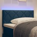 vidaXL LED hlavová doska Modrá látka