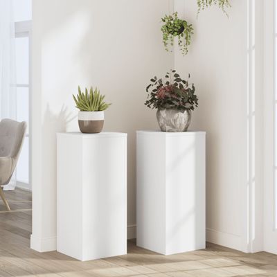 vidaXL Stojany na rastliny 2 ks biele 30x30x70 cm kompozitné drevo