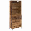 vidaXL Highboard Staré drevo 69,5 x 34 x 180 cm Kompozitné drevo