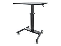 Mobile Sit Stand Desk (STSCART2) - Stôl na sedenie/státie - mobilný - elektrické nastavenie výšky - čierna - čierna základňa