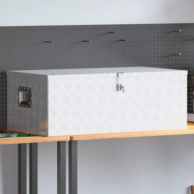 vidaXL Úložný box strieborný 100x55x37 cm hliník