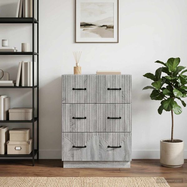 vidaXL Zásuvkový kabinet Sivá sonoma 66 x 34,5 x 87 cm