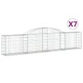 vidaXL Oblúkový gabionový kôš 7 ks 300x30x60/80 cm pozinkované železo