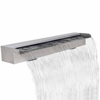 Obdĺžniková bazénová fontána/vodopád, nehrdzavejúca oceľ 90 cm