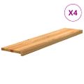 vidaXL Schodiskové stupne 4 ks svetlohnedá 120x30x2 cm dubový masív