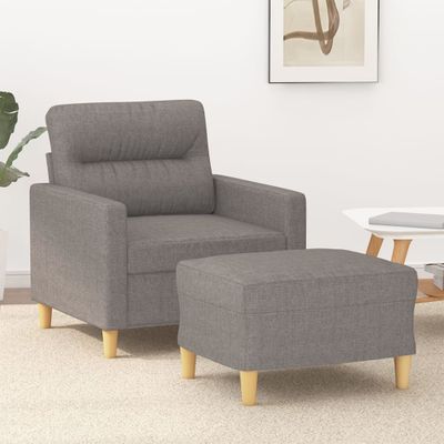 vidaXL Kreslo s podnožkou sivohnedé 60 cm látkové