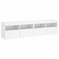 vidaXL TV nástenné skrinky s LED svetlami 2 ks biele 80x30x40 cm