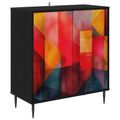 vidaXL Servírovacia skriňa HEESCH Čierny dub 69 x 33 x 76 cm