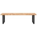 vidaXL Polica pod umývadlo, nástenná, oceľ a dubový masív