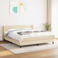 vidaXL Posteľný rám boxspring s matracom krémový 180x200 cm látka
