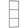 vidaXL Posuvné dvere s kovaním ESG sklo a hliník 76x205 cm
