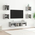 vidaXL 7-dielne TV nástenné skrinky s LED betónovo sivé kompozit.drevo