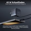 INTENSO W65ACIC GaN, USB-A/C, Nabíjačka, 65W, čier