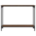 vidaXL Konzolový stolík hnedý dub 101x30,5x75 cm kompozitné drevo