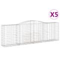 vidaXL Oblúkové gabionové koše 5 ks 400x50x120/140 cm pozink. železo