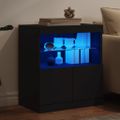 vidaXL Komoda s LED svetlami čierna 60x37x67 cm