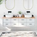 vidaXL Kúpeľňová doska 180x30x(2-4) cm neošetrený masív