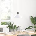 VidaXL Závesná lampa výškovo nastaviteľná E27 lesk biela Ø 31 cm kov
