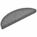 vidaXL Schodové rohože 10 ks 56x17x3 cm tmavošedé polkruhové