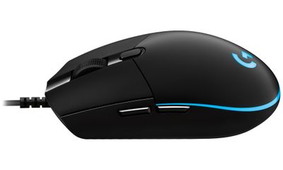 Logitech herná myš G PRO/ optická/ 6 tlačidiel/ 25600dpi/ USB/ čierna Myš, herná, drátová, optická, RGB podsvietenie, až 25600dpi, 6 tlačidiel, USB, čierna