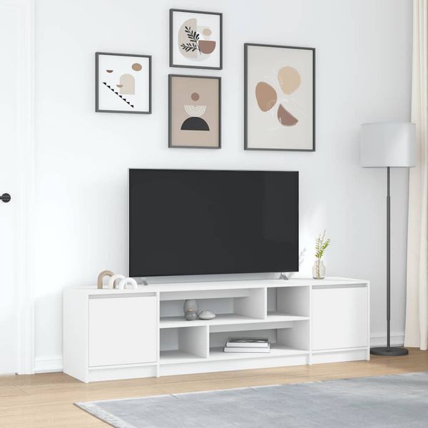 vidaXL TV skrinka biela 188,5x41x50 cm, drevená