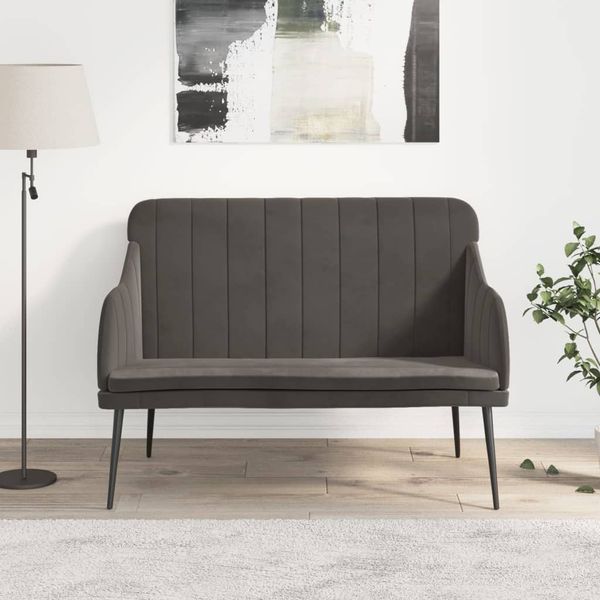 vidaXL Lavička tmavosivá 110x76x80 cm zamat