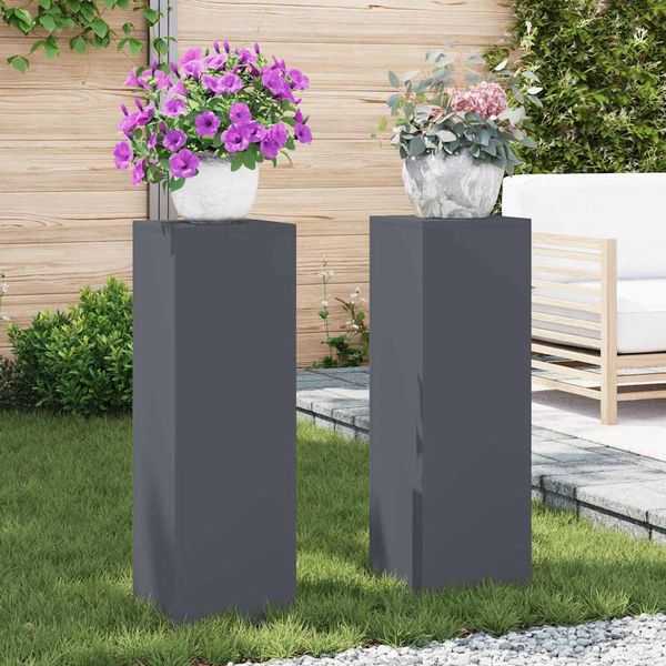 vidaXL Stojan na rastliny 2 pcs Antracit 24 x 24 x 75 cm Oceľ