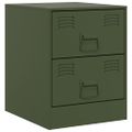 vidaXL Nočné stolíky 2 ks zelené 34,5x39x44 cm oceľ