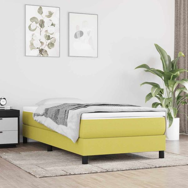 vidaXL Posteľný rám s boxspringom zelený 80x200 cm látka
