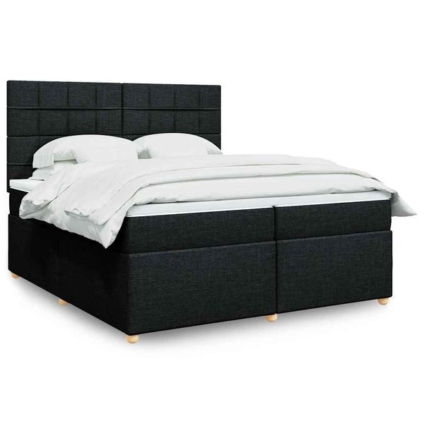 vidaXL Boxspring posteľ s matracom čierna 200x200 cm látka